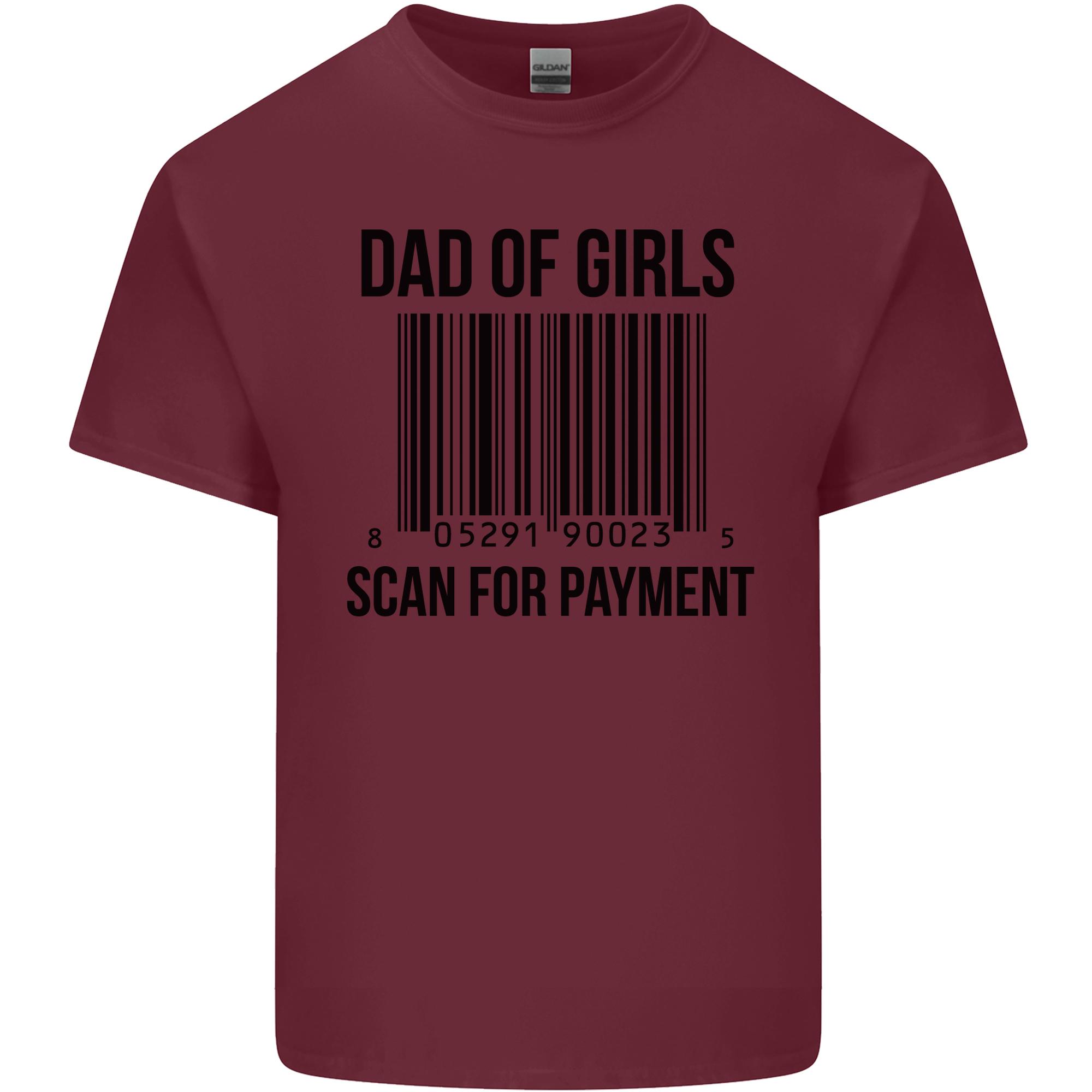 Dad of Girls Scan For PayUnisext Fathers Day Unisexs Light Cotton TShirt S