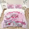 3pcs Love Sweet My Melody Bedding Set - Includes Quilt Cover and Pillowcases, Suitable for All Seasons, Machine Washable - Ideal Gift for Fa