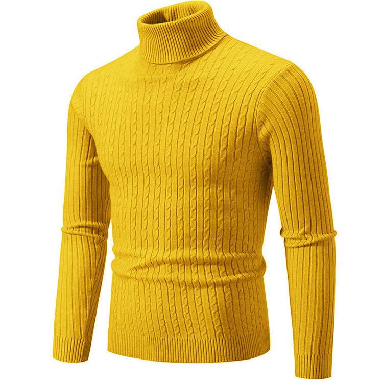 Men'S Knitwear Men'S Autumn And Winter New European And American High Neck Fried Dough Twists Sweater Underlay Sweater Warm