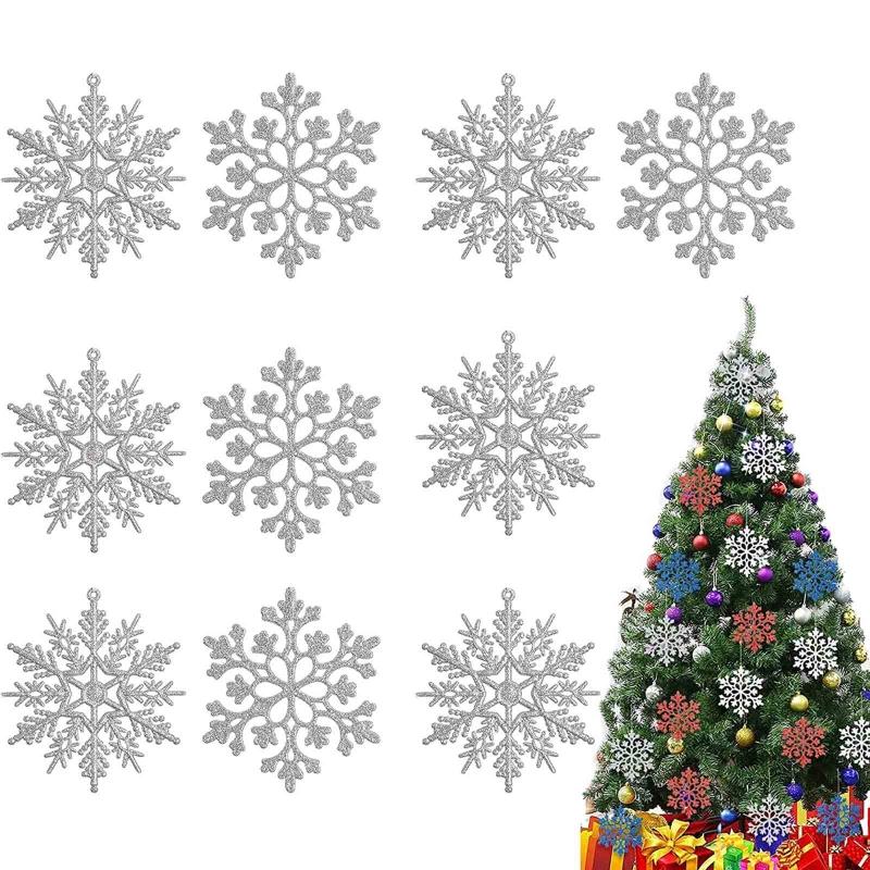 Weihnachts-Schneeflocken-Anhänger 24er-Pack Hängende Dekoration Geburtstag Feiertagsparty Deko
