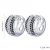 Black Awn Black Stone Hoop Earring