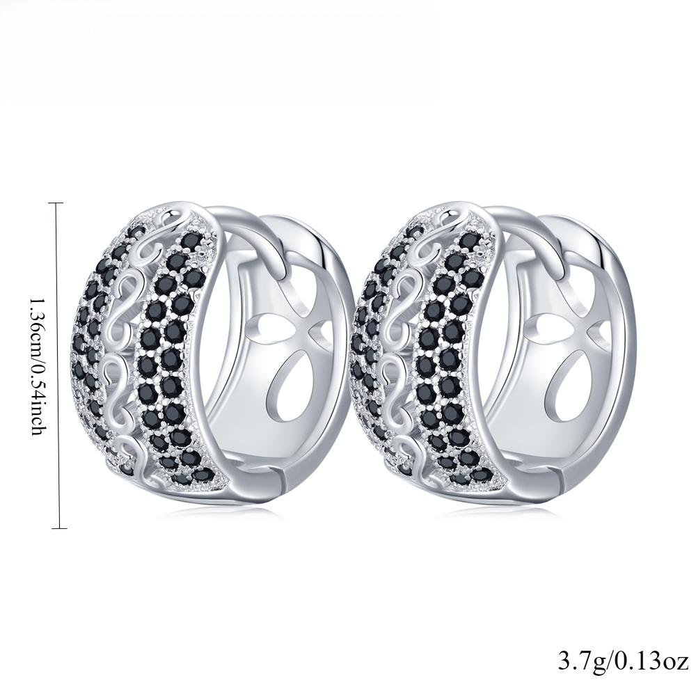Black Awn Black Stone Hoop Earring