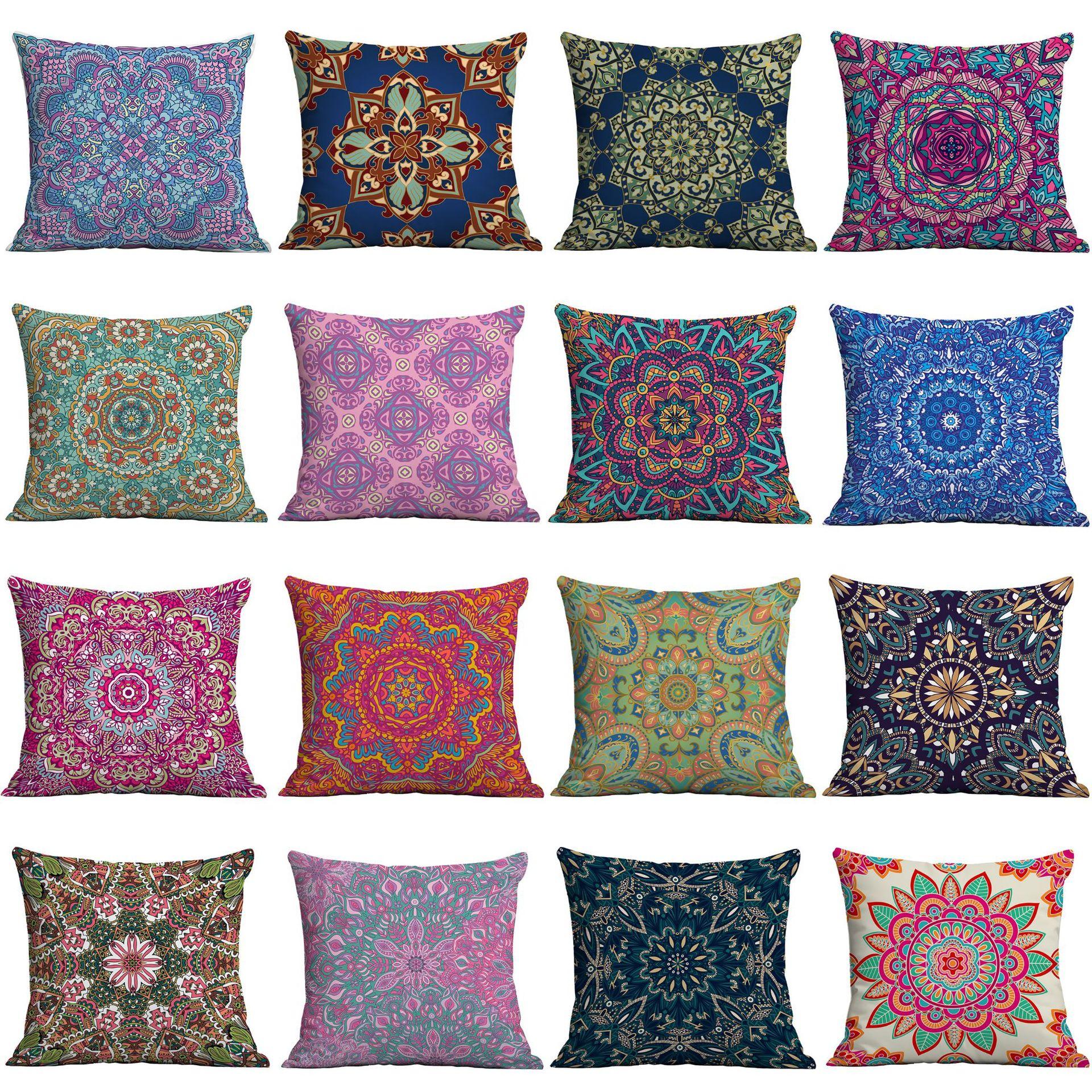 

Ethnic Style Mandala Pillowcase New Style Painted Geometric Art Abstract Home Decoration Pillow Cushion Cover 45 * 45Cm