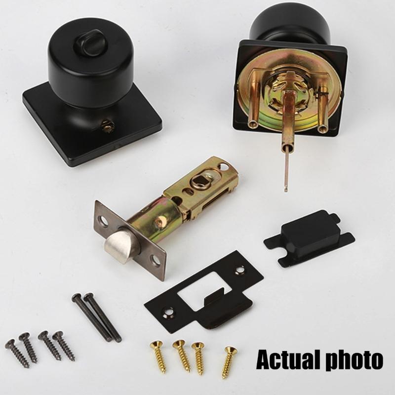 Sophisticated Matte Black Door Handle With Lock and Key Craft for Zinc Alloy Materials Bedroom and Bathroom Use