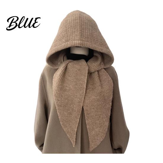 Knit Balaclava Hood Women Hooded Scarf Hat Winter Pullover Hood Knitted Hat with Warm Ear Protection Skull Cap for Cold Weather