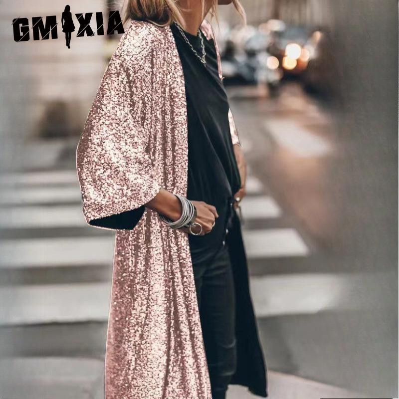 

Жіночі модні повсякденні кардигани осінь-зима з довгим рукавом GMXIA L