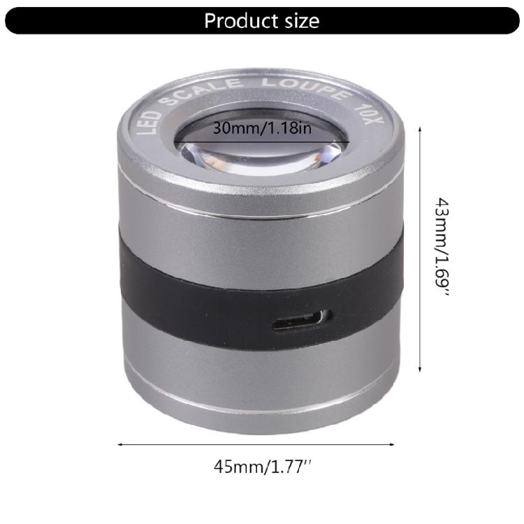 Magnifying Glass Magnifier for Child Reading Stamp LED Scale Loupe USB Charging