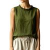 Damen Shirt Locker Geschnitten Ärmellos Rundhals Rüschenbesatz Lässige Oberteile Einfarbige Sommer Tanktops Tägliche Kleidung
