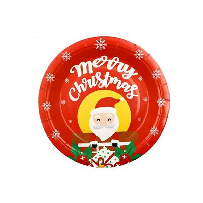 Santa Christmas Tree Christmas Paper Plates Environmental Paper Christmas Tableware Set Disposable Christmas Paper Cups Party