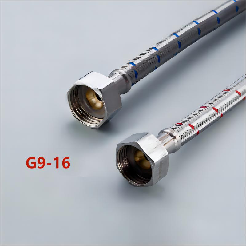 G1/2 G3/8 G9/16 50cm 1 Pair Stainless Steel Flexible Plumbing Pipes Cold Hot Mixer Faucet Water Supply Pipe Hoses Bathroom Part