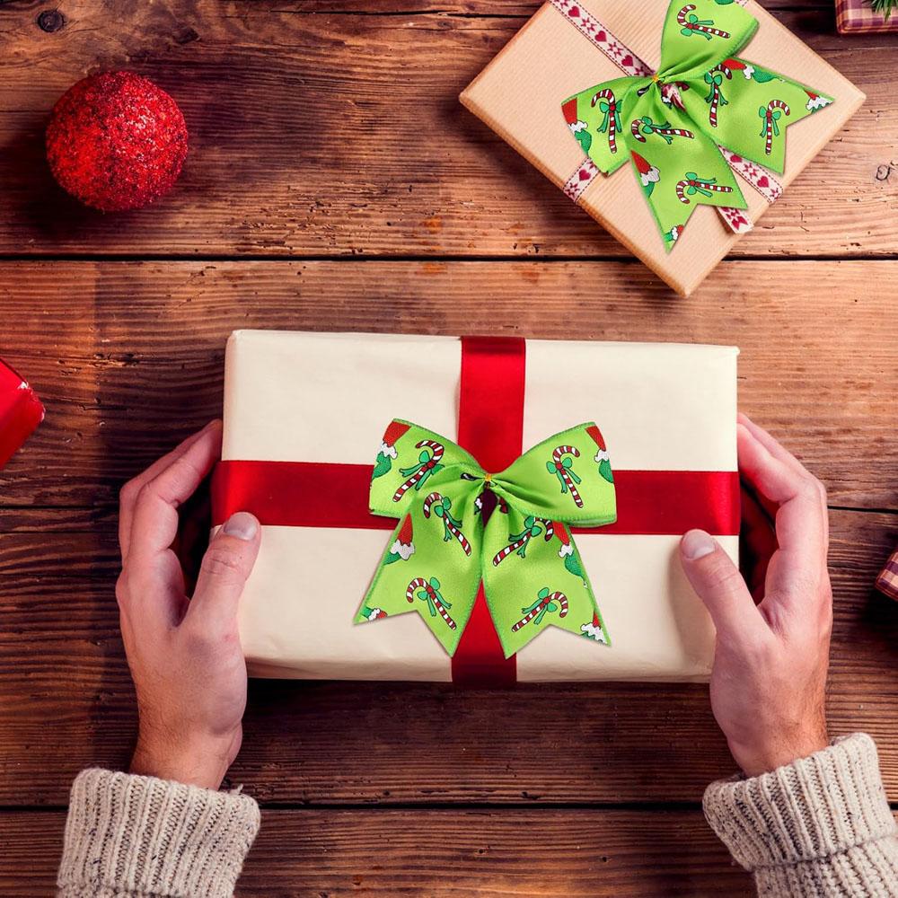 Christmas Bows for Wreaths, DIY Xmas Tree Decorations for Tree Gift Wrapping Garland Home Decor