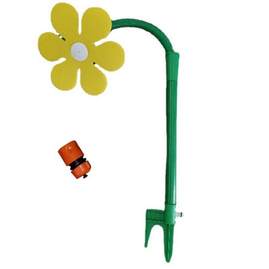 Dancing Flower Lawn Sprinkler Ground Insert Crazy Daisy Sprinkler Funny 360-Degree Rotating Sun Flower Garden Sprinkler for Yard Watering Dogs