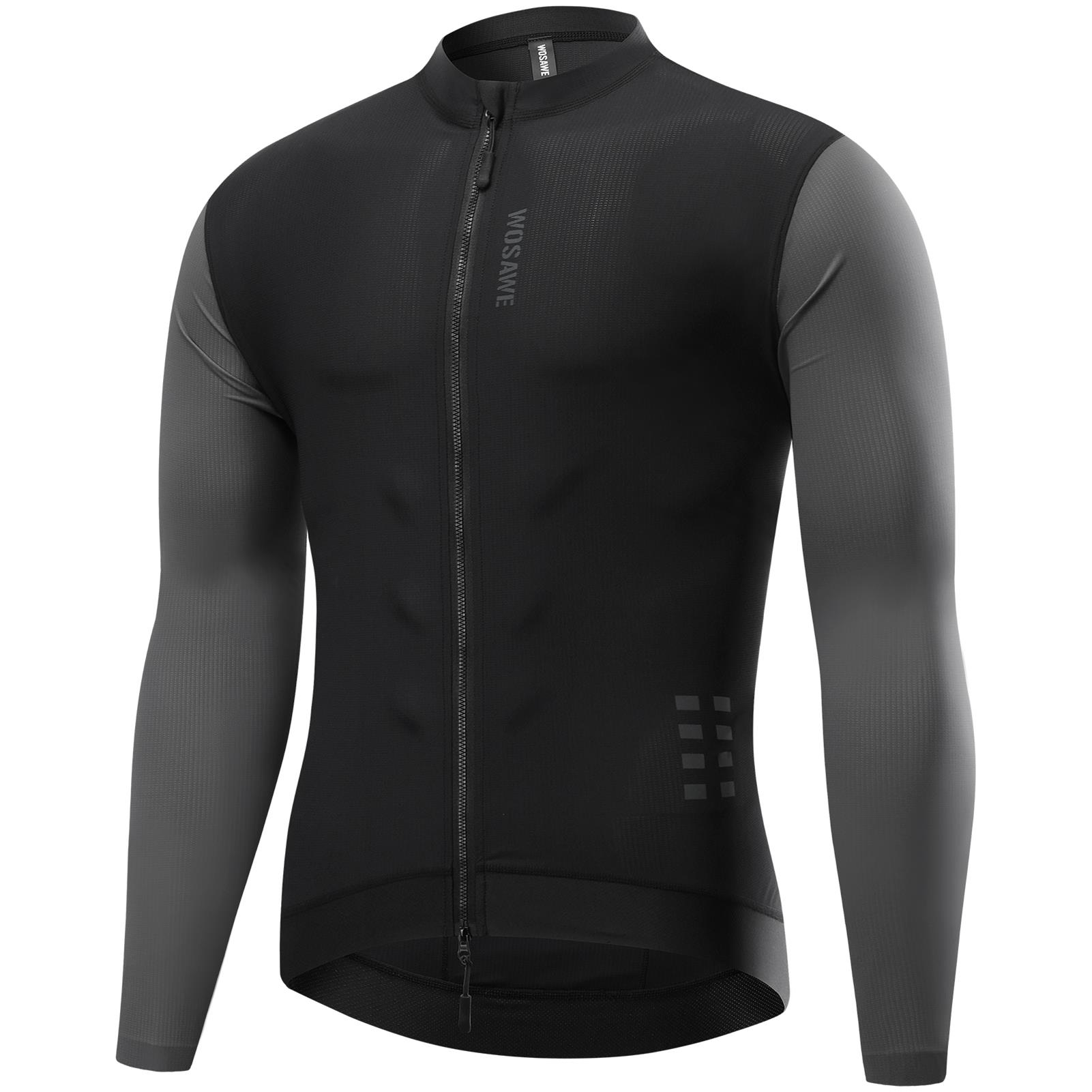 

Мужская веломайка с длинными рукавами для шоссейного велосипеда, светоотражающая дышащая веломайка L серый