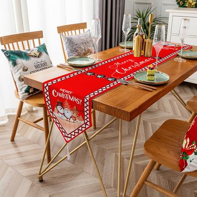 Frohe Weihnachten Tischdecke, rechteckig, staubdicht, Weihnachtsmann-Tischläufer, Dekorationen