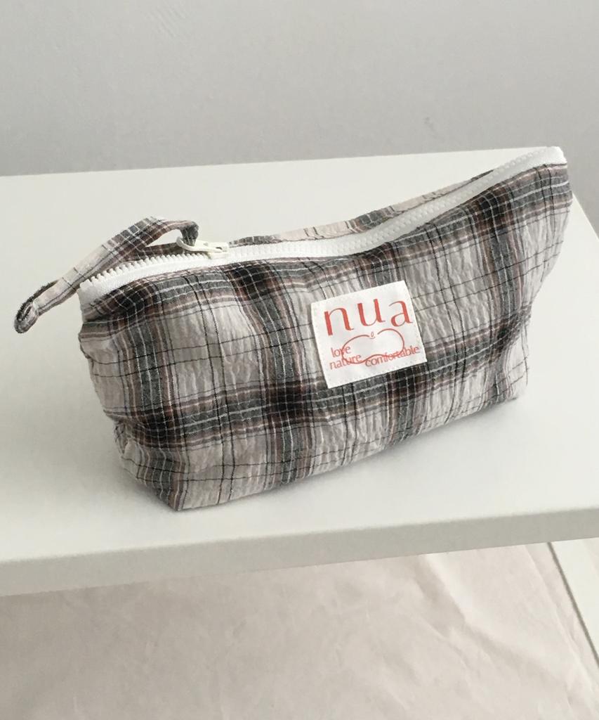 Nuaname Black Sesame Check Pattern Pouch