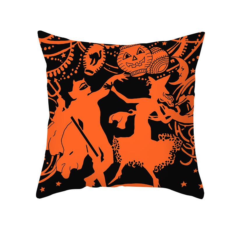 Halloween Pillow Cover Spoof Pumpkin Print Peach Skin Shopee Home Sofa Cushion Cover Pillow Cover