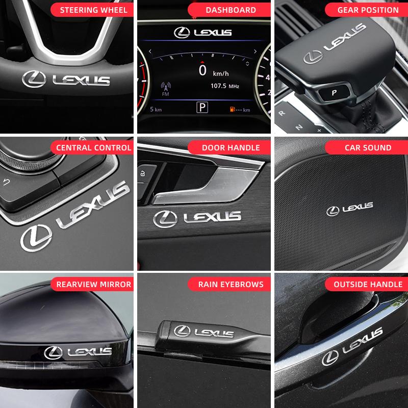 3D Metal Car Interior Dekoration Stickers Badges Auto Styling For Lexus FSPORT LBX NX RX 350h 450h ES UX 300e GS GX IS LS LX CT