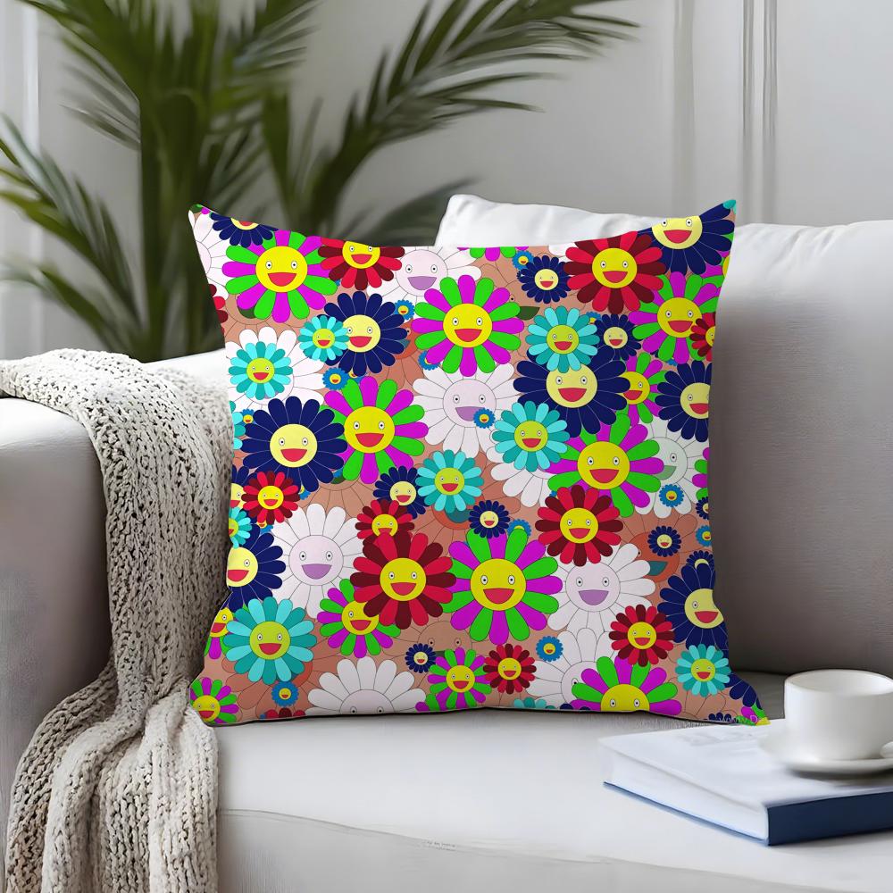 

Brand TTakashi MMurakami Cushion Cover Plush Fabric Soft DoubleSided Printed Sofa Warm Winter Home Child Gift Pillow Case 30X30cm