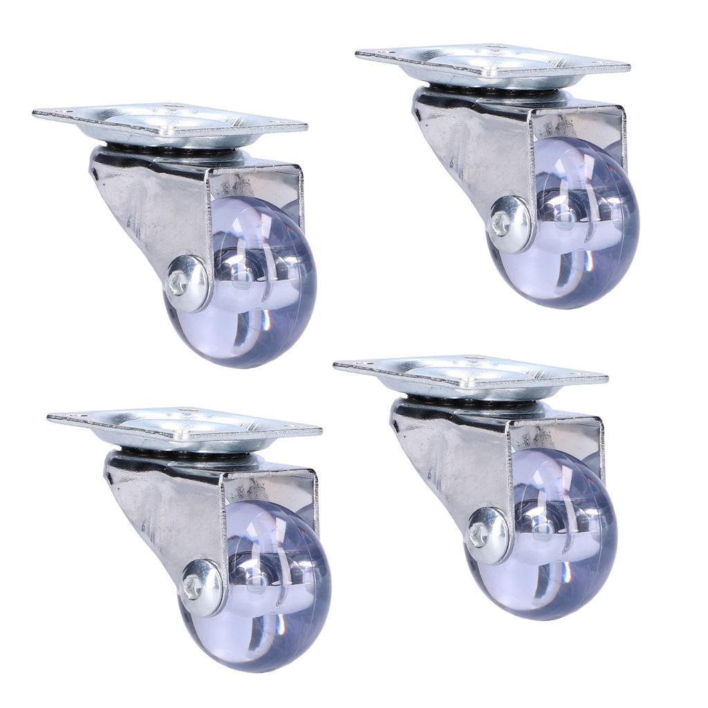 4 Stück Lenkrolle Schwerlast Edelstahl Transparentes PU Industrierad Plattenrolle