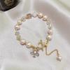 Hot Sell Elegant Natural Freshwater Pearl Shiny CZ Zircon Flower 14K Gold Filled Female Bracelet  For Women 2025 Gifts