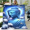 3D Šákjamuni Buddha Guanyin Bódhisattva Buddhismus Víra Náboženství Deka Měkká deka pro domácnost Modlete se Ložnice Postele na pohovku