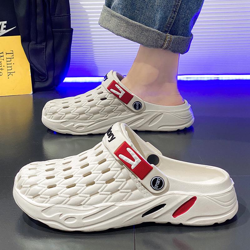 Clogs Herren Sommer Outdoor Rutschfest Zehenschutzkappe Slipper Outdoor Strand Sport Badesandalen