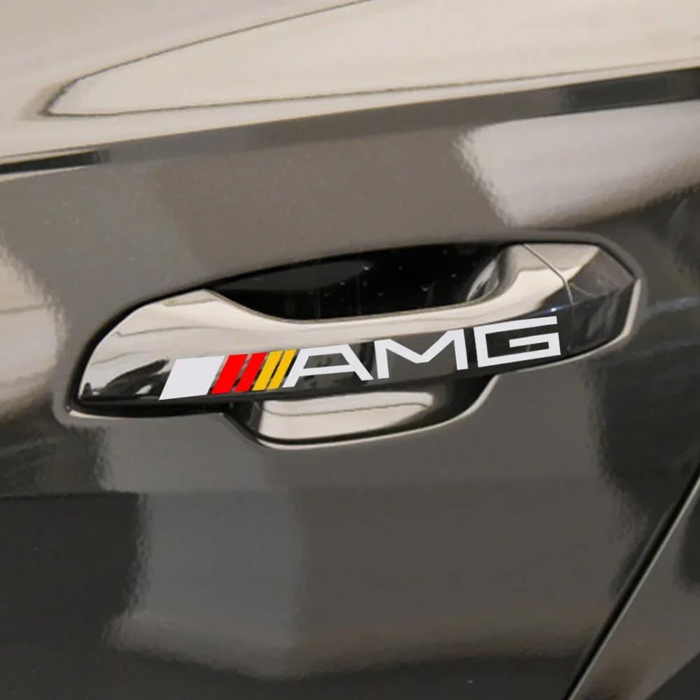 Autocollant de Voiture 4 Pièces KK Protection de Poignée de Porte Insigne Essuie-Glace pour Mercedes Benz Classe A B R G AMG GLK GLA CLA SL ML GL