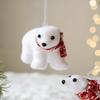 Mini Christmas Bear Pendant White Plush Cute Bear Ornaments Cute Animal Polar Bear Christmas Tree Decora New Year 2026 Kid Gifts