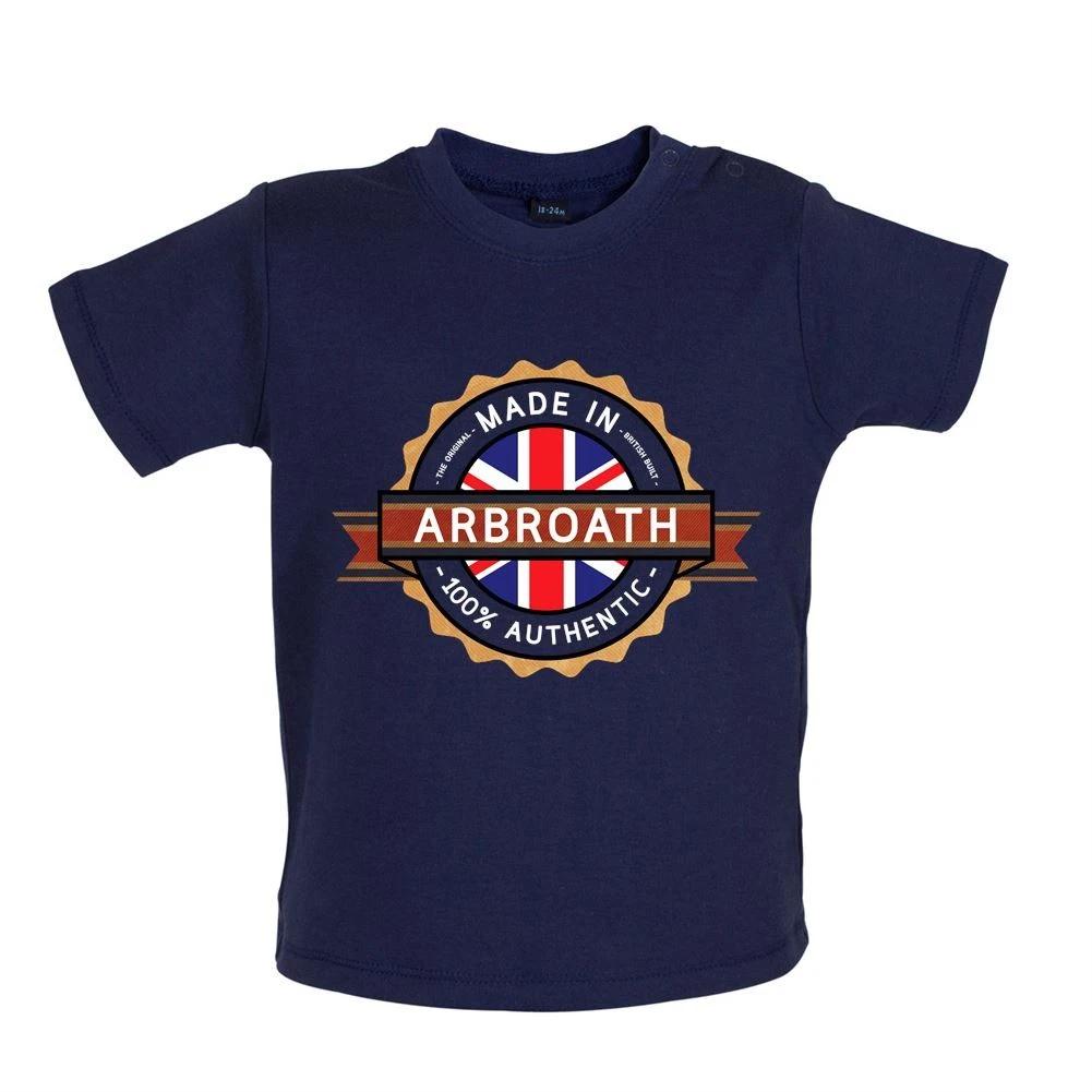 Made IN Arbroath -Baby Kids Boys Girls Unisex T-Shirt / Romper Tees Top- Town Village Born Love Live 100