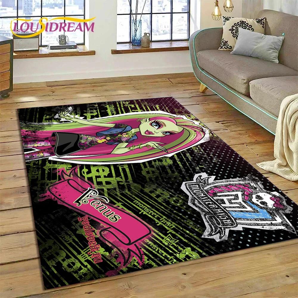 Cartoon Monster High Draculaura Vampire Rug Carpet for Living Room Bedroom Home Decor,Non-slip Decoration for Sofa Doormat Gift