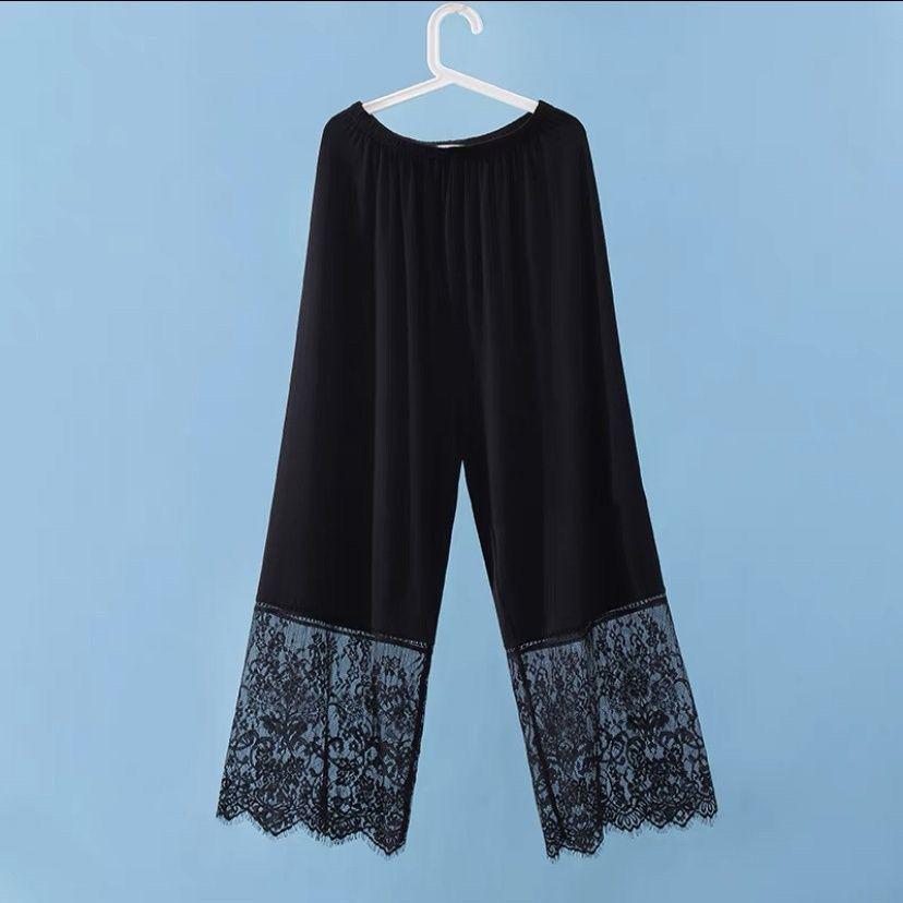 Women's Winter Velvet Lace Qipao Hanfu Pants: Breathable, Anti-Exposure Base Layer Pajamas