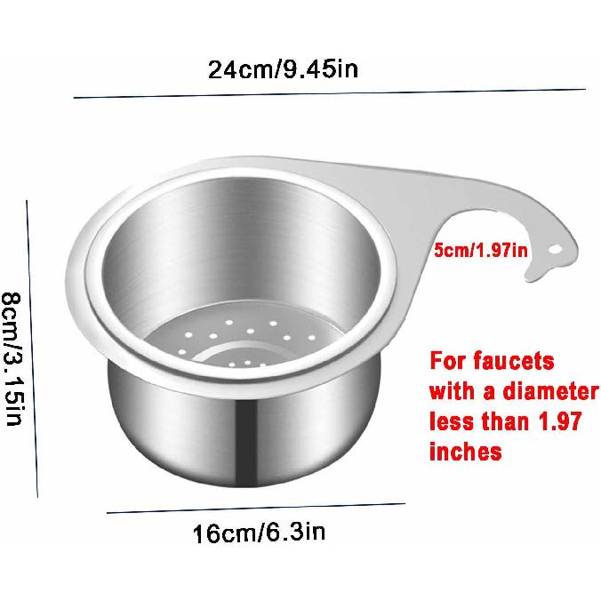 6.3 Inch Stainless Steel Swan Sink Strainer Basket 2024 Kitchen Swan Shape Draining Basket for Less Than 1.97in Diameter Faucet Hanging Filter