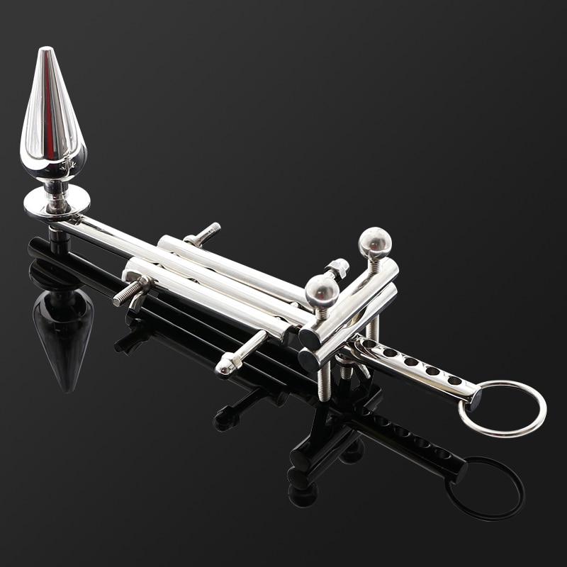 Ultimate Male Lockdown Multi Functional Stainless Steel Chastity Metal Anal Plug  Chastity Toys