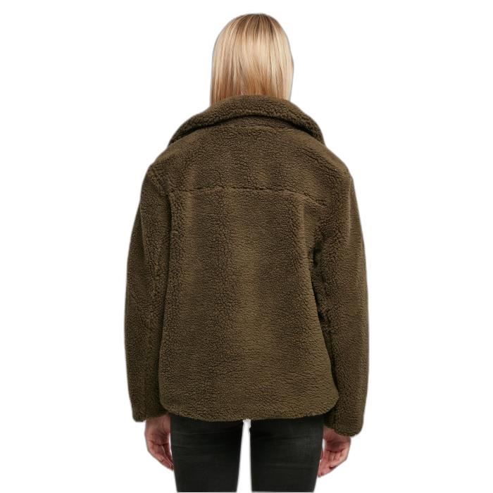 Veste Motard Sherpa Femme Urban Classics - Olive - XL - Manches Longues - Non Respirant - Non Imperméable