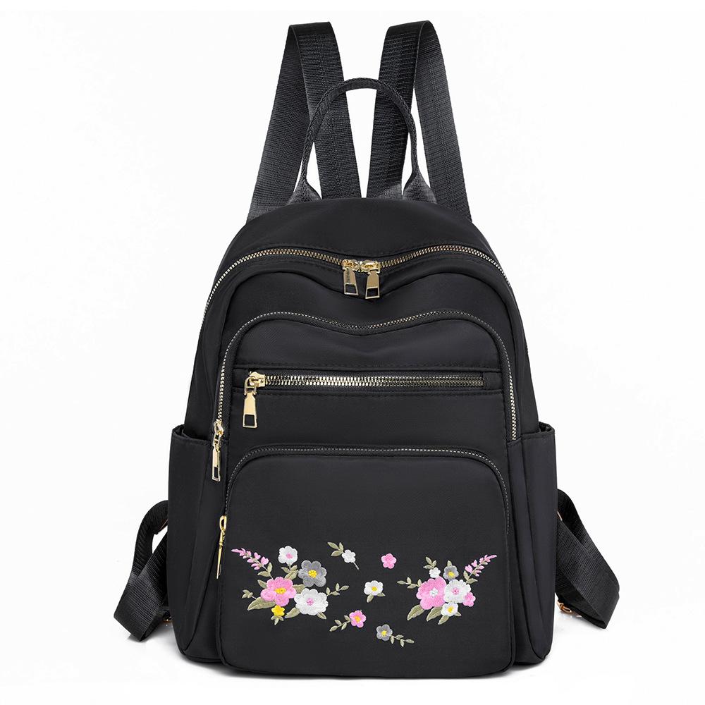 Schoolbag Korean version of the new fashionable Oxford cloth women's embroidered thread backpack, light and water-proof large-capacity storage