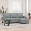 Vidaxl 3-Seater Sofa with Footstool, Light Gray, 180 Cm, Fabric