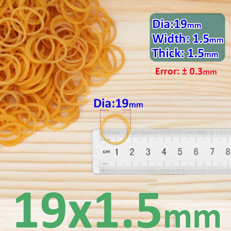 Diameter 10mm-60mm Width 1.5mm Yellow High Elastic Rubber Bands Supplies Stretchable Latex Rings For Home Office Stationery