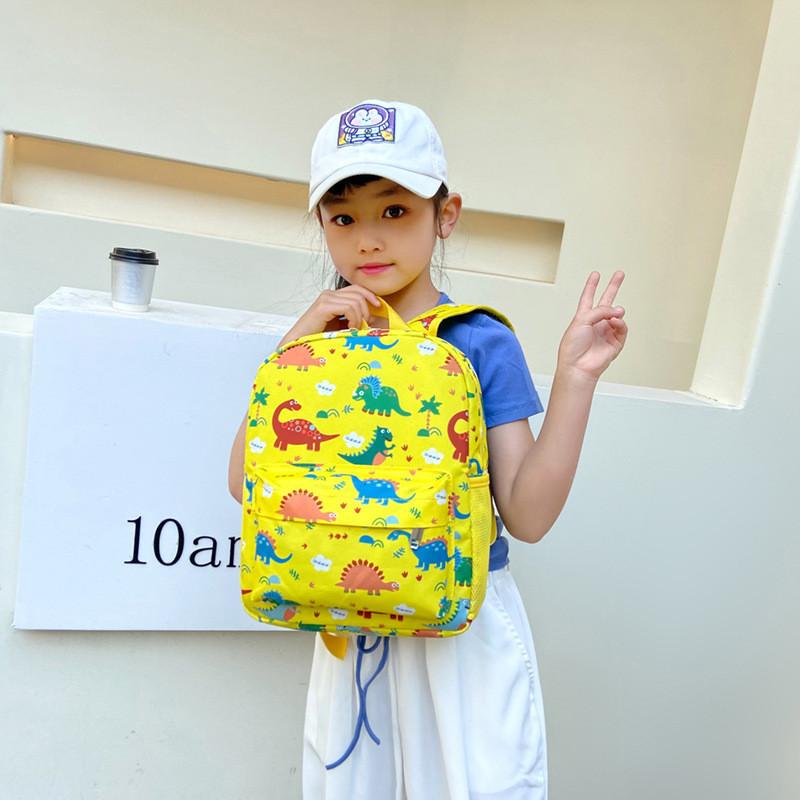 Adorable Cartoon Dinosaur Children's Backpack Soft Nylon Material Perfect For Kids