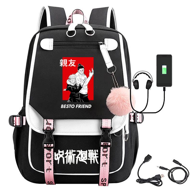 Animation Spell Return To Fight Peripheral Backpack Large Capacity Student Schoolbag Outdoor Travel Bag Multi-function Computer Bag