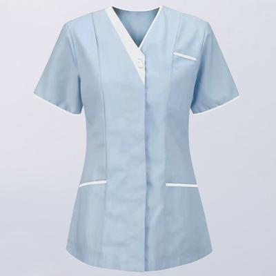 Uniforme de infirmieră Scrubs Topuri femei cu decolteu în V cu mâneci scurte buzunare Salopete Uniforme de culoare mozaic Topuri de lucru pentru alăptare Îmbrăcăminte de lucru