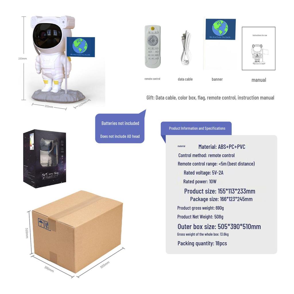 Astronaut Sternenhimmel Projektor Licht - Kreatives Weihnachtsgeschenk für Kinder