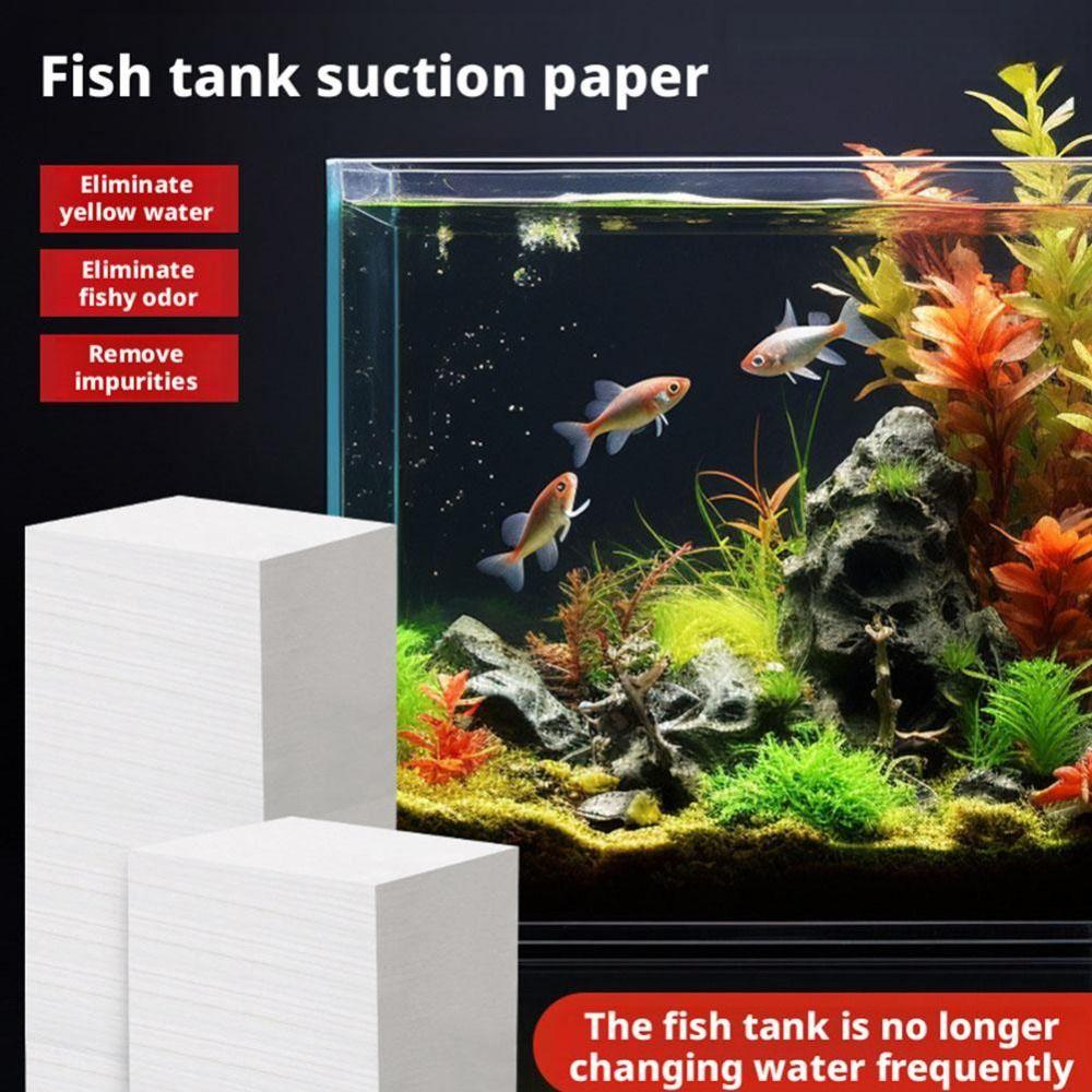 100Pcs Efficient Aquarium Water Purifier Sheets De-yellowing Absorbs Impurity Fish Tank Deodorant Paper Impurity Removal