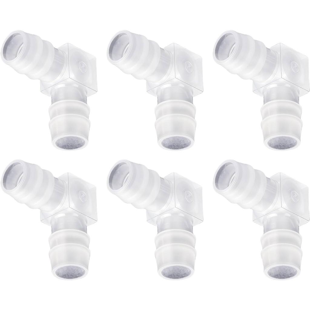 6Pcs 12mm Plastic Hose Joints L Shape 90 Degree Elbow Bend Water Pipe Connector 2-way Splitter Pipe Hose Joint Adapter