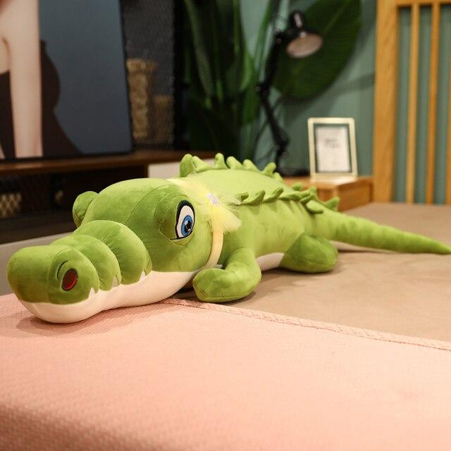 Lovely Giant Crocodile Plush Pillow Cartoon Stuffed Soft Animal Cushion Kawaii Dolls Birthday Gift for Boys Baby
