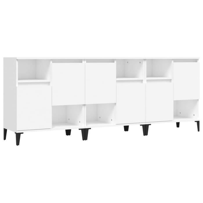 VidaXL Buffets 3 pcs blanc 60x35x70 cm bois d'ingénierie 3185743
