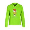 Women's Stand-up Collar Long-sleeved Pullover Top, Christmas Print Sports Top
