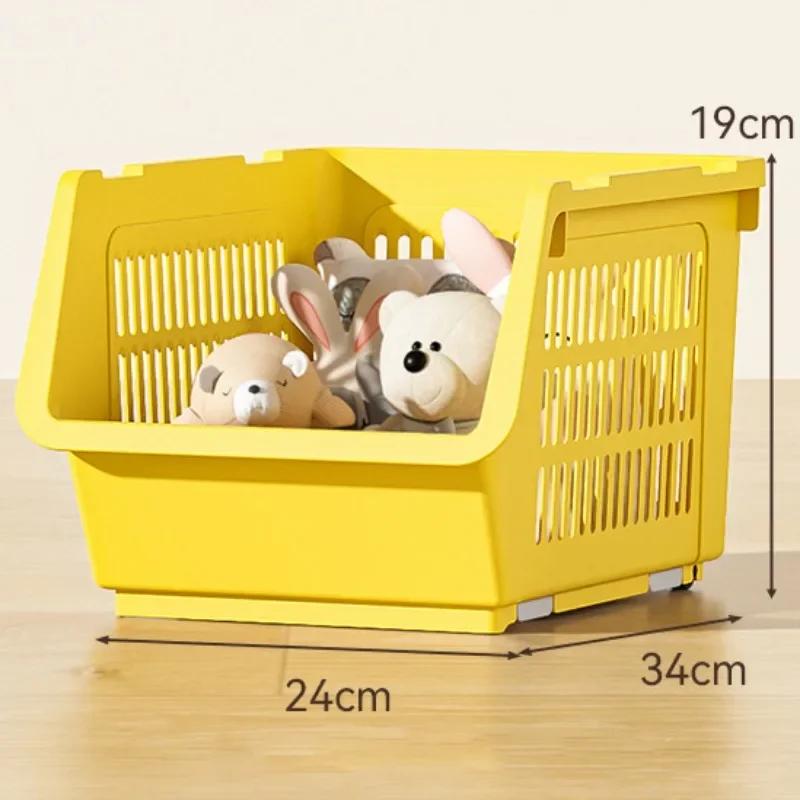 Kitchen Stackable Basket High-capacity Household Multi-layer Rack Durable And Sturdy Bathroom Shelves Storage Basket Stackable
