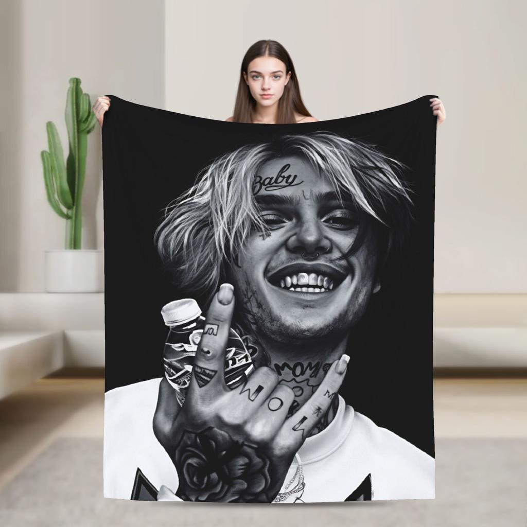 Lil Peep Love Warm Blanket American Rapper Travel Plush Bedding Throws Fluffy Couch Bed Flannel Bedspread Sofa Bed Cover