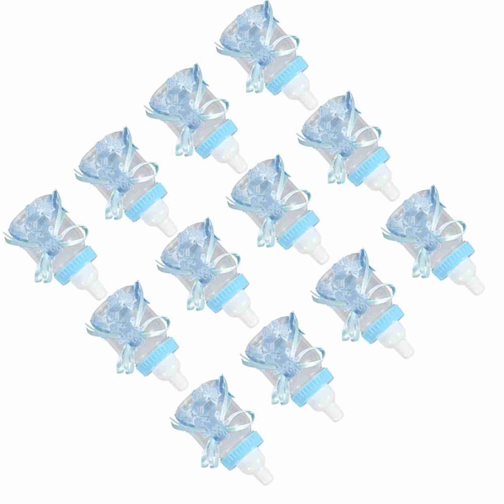 12pcs Plastic Plastic Candy Bottles With Ribbons Milk Bottles  Home Party Decor