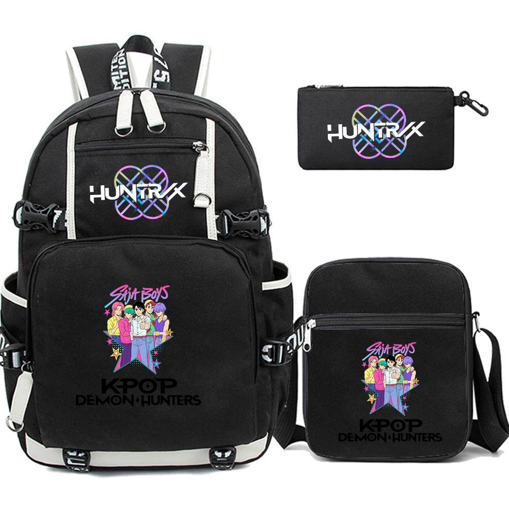 

3Pcs/set Cartoon Printed Backpack Large Capacity Bookbag Student Boy Girl School Bag Outdoor Laptop Large Capacity Waterproof Travel Bag
